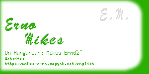 erno mikes business card